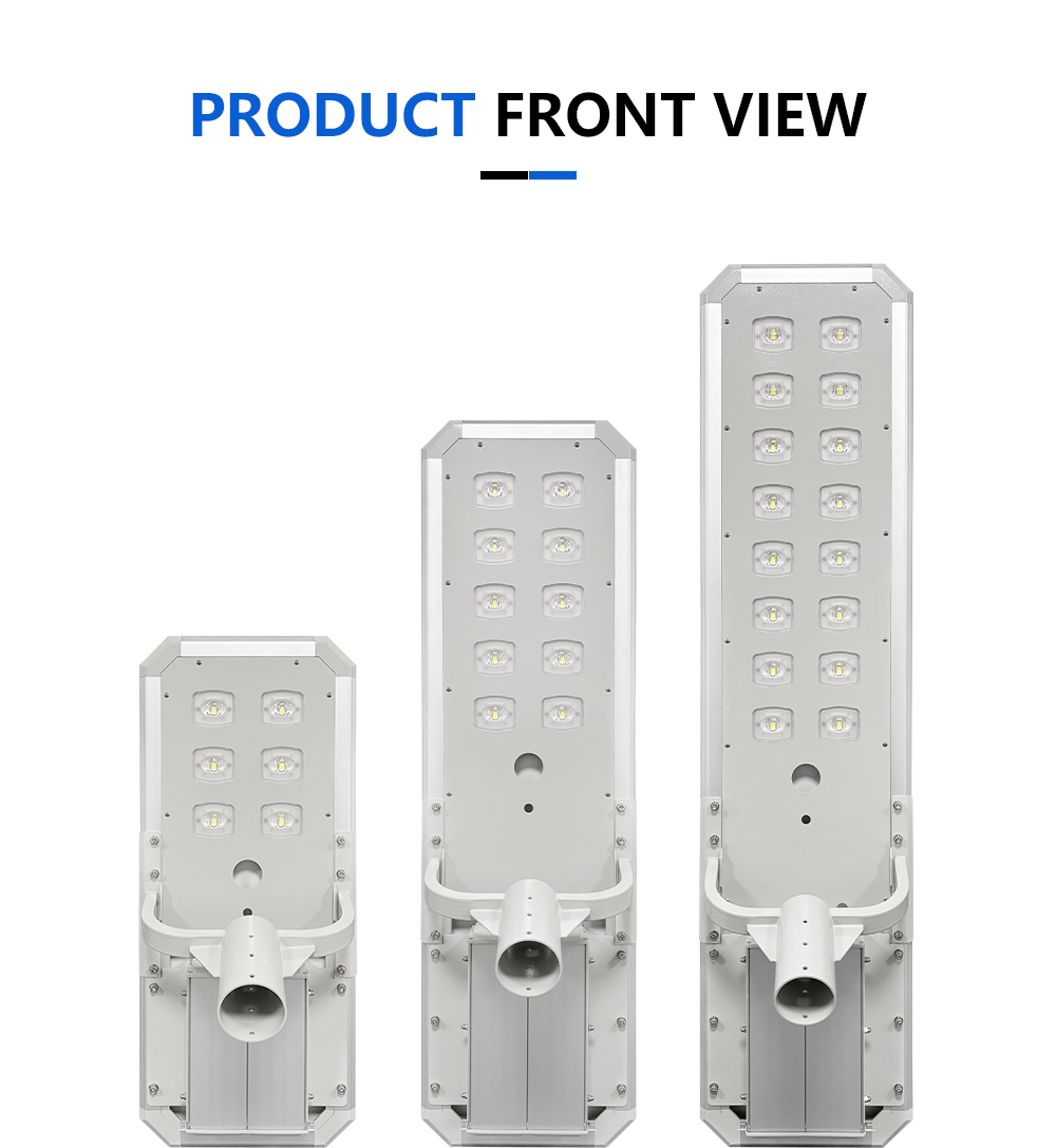 90W solar street light front views
