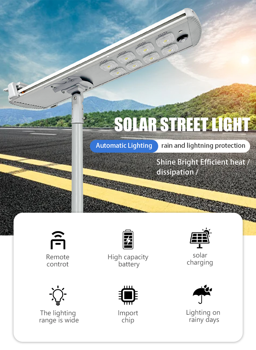 High Conversion Solar Street Lights